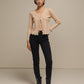 Cardigan donna in maglia con scollo a V e bordo ondulato