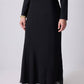 Gonna lunga in chiffon nero con orlo trasparente