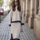 Set gonna e maglia in maglia bicolore