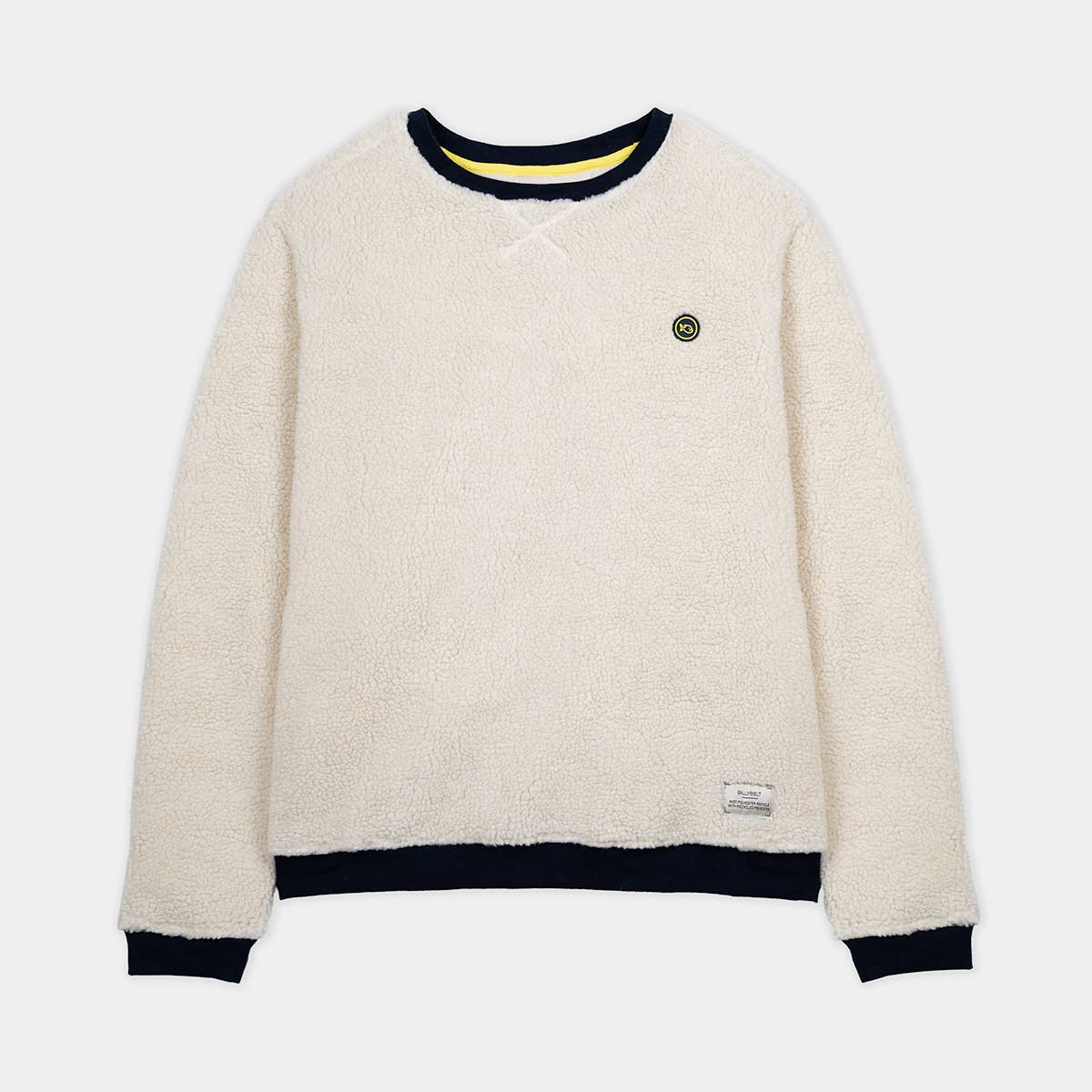 Felpa sherpa beige in poliestere riciclato