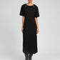 Abito lungo nero Moriana con maniche raglan