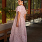 Abito midi floreale con scollo a V