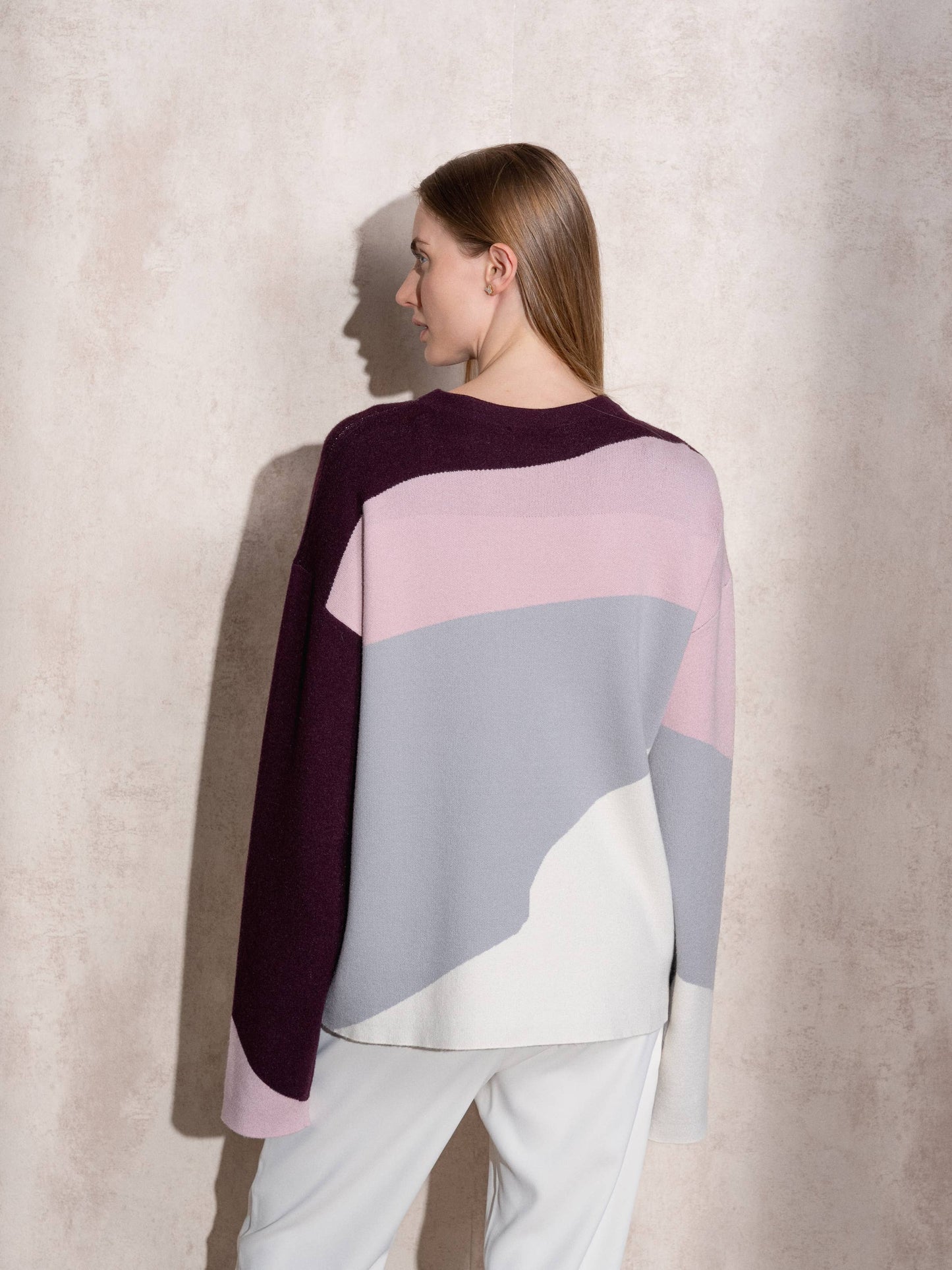 Maglione in maglia color block