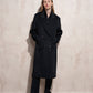 Cappotto lungo doppiopetto con revers