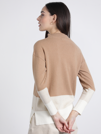 Maglia Nervo bicolore in lana e cashmere