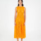 Abito midi in pizzo arancione Loki