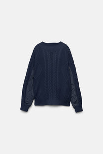 Maglione a maglia strutturata con retro imbottito