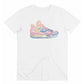 T-shirt con stampa sneakers in cotone biologico