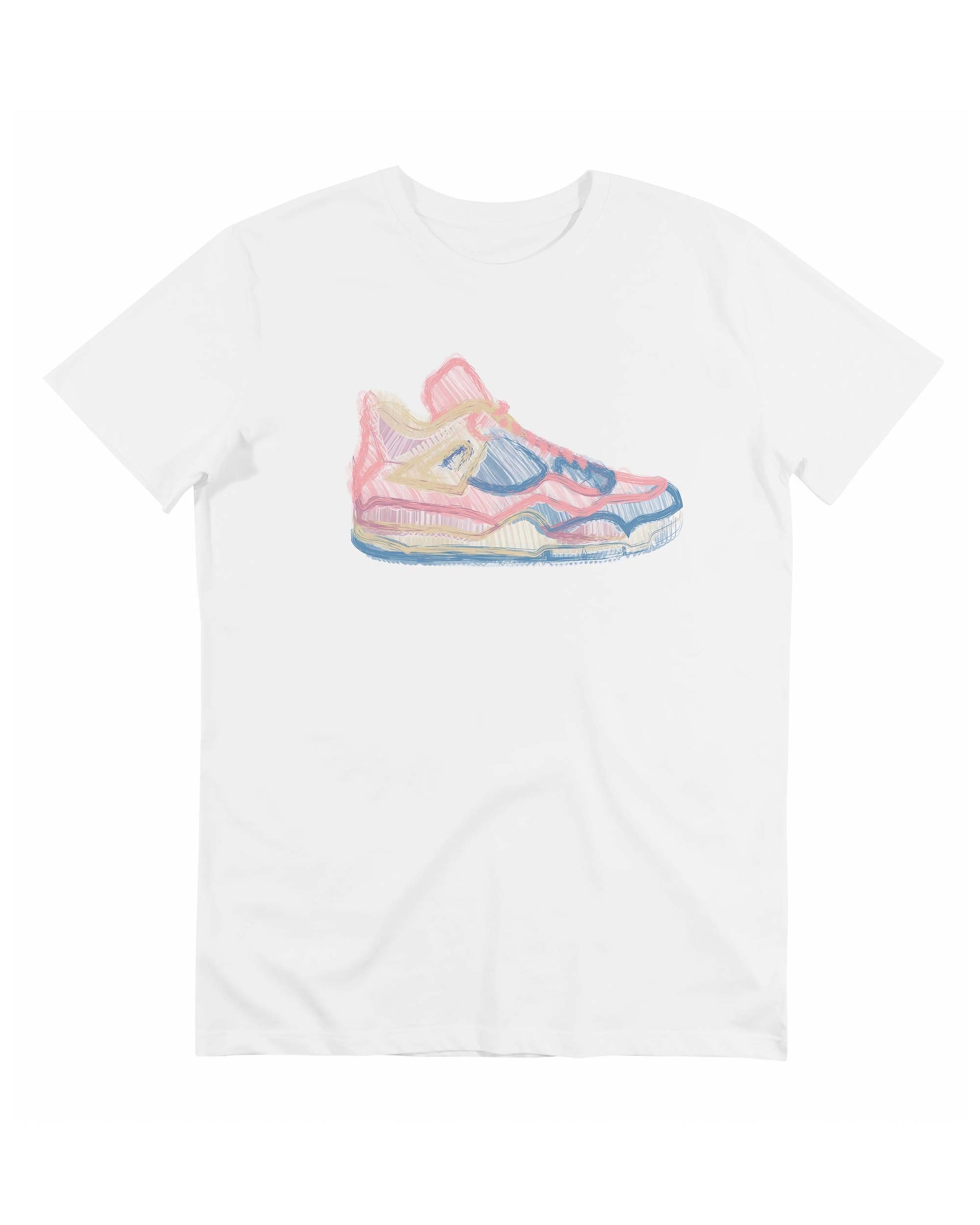 T-shirt con stampa sneakers in cotone biologico