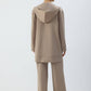Giacca lunga con cappuccio e zip