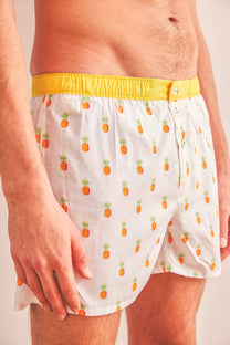 Boxer in cotone biologico con stampa ananas