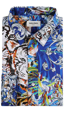 Camicia premium da uomo con stampa digitale multicolor