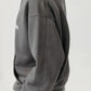 Felpa hoodie nera effetto vissuto oversize