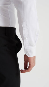 Camicia bianca slim fit effetto satinato easy iron