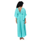 Abito lungo estivo boho in cotone turchese
