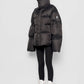 Piumino Oversize Nero con Collo Alto