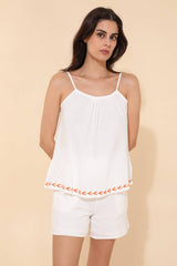 Top Tilda in mussola di cotone con spalline sottili