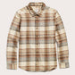 Camicia Larson in flanella a quadri color latte