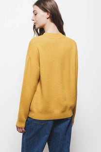 Maglione in maglia con girocollo a costine