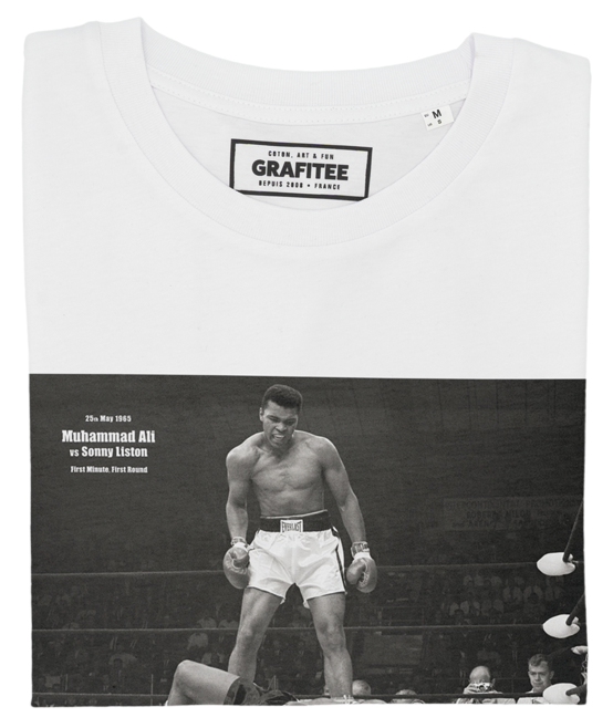 T-shirt vintage da boxe con stampa fotografica