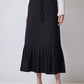 Gonna longuette plissettata con vita elasticizzata