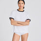 T-shirt Sandy in cotone biologico GOTS bianca con bordi a contrasto