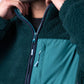 Giacca sherpa imbottita bicolore verde