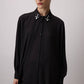 Camicia in chiffon con colletto gioiello
