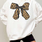 Felpa oversize con fiocco leopardato