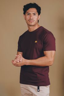 T-shirt Essentials in Cotone Biologico Rosso Vino