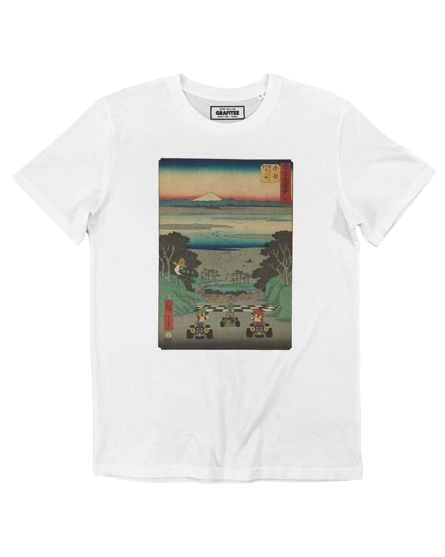 T-shirt Ready to Rumble con stampa Mario Kart in stile giapponese