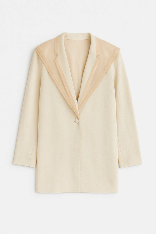 Giacca in lino con colletto in organza