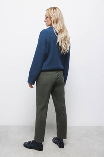 Pantaloni dritti in cotone stretch