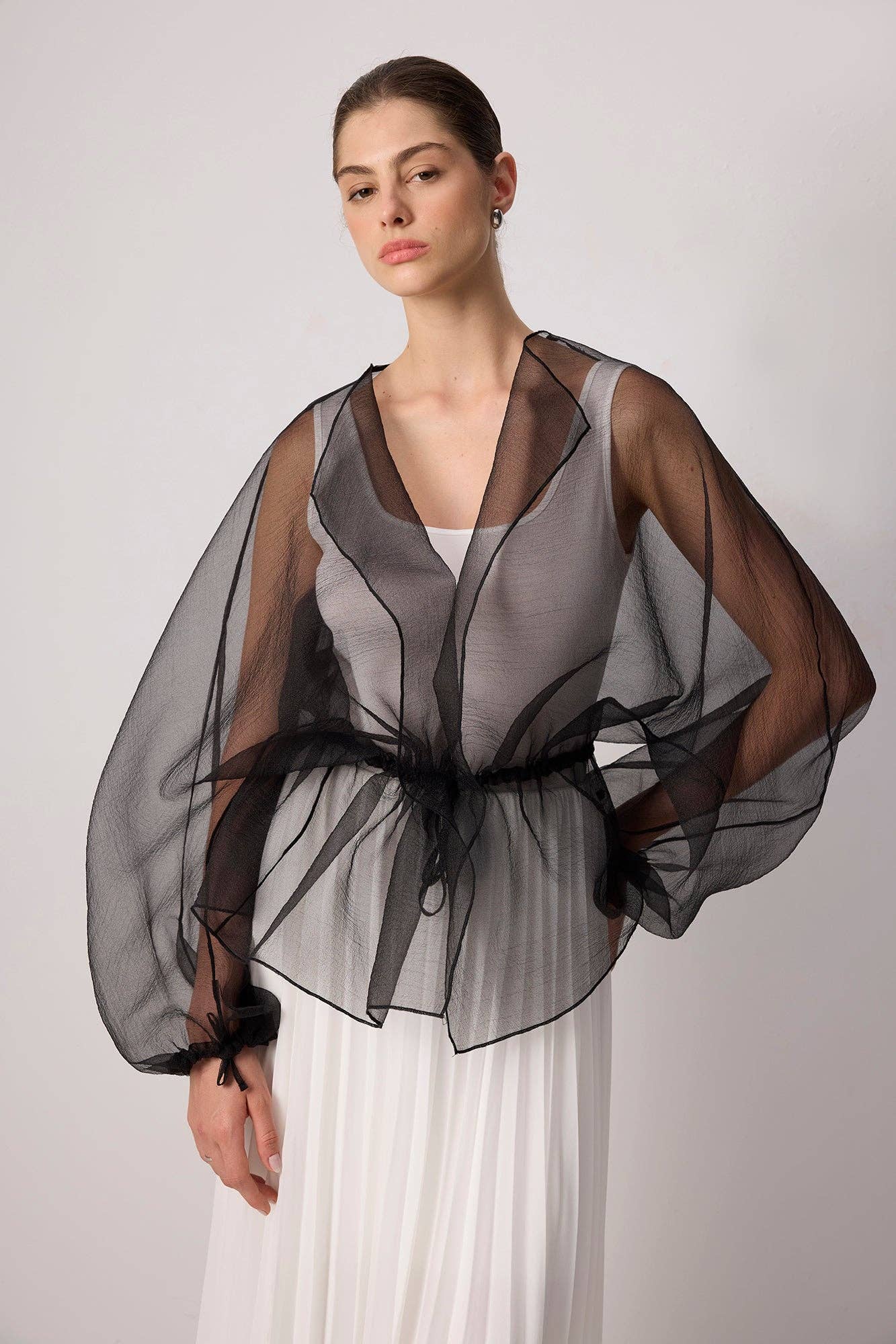 Giacca in organza con lacci