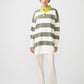 Maglione oversize a righe con colletto polo
