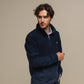 Felpa con mezza zip in misto cotone