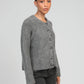 Cardigan in maglia grigia mélange con bottoni