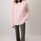Maglione oversize a trecce rosa