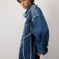 Giacca di jeans oversize con frange