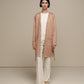 Cappotto donna effetto suede con borchie