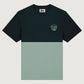 T-shirt unisex bicolor Loco Monky verde e nero