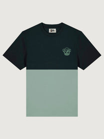 T-shirt unisex bicolor Loco Monky verde e nero