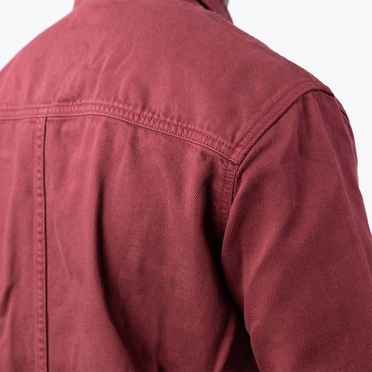 Sovracamicia in denim bordeaux