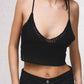 Top cropped all’uncinetto a triangolo
