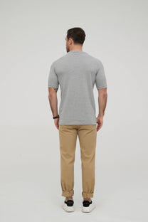 Polo grigia slim fit in cotone