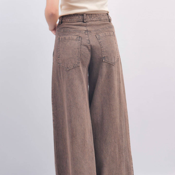 Jeans ampi grigio rosato in cotone