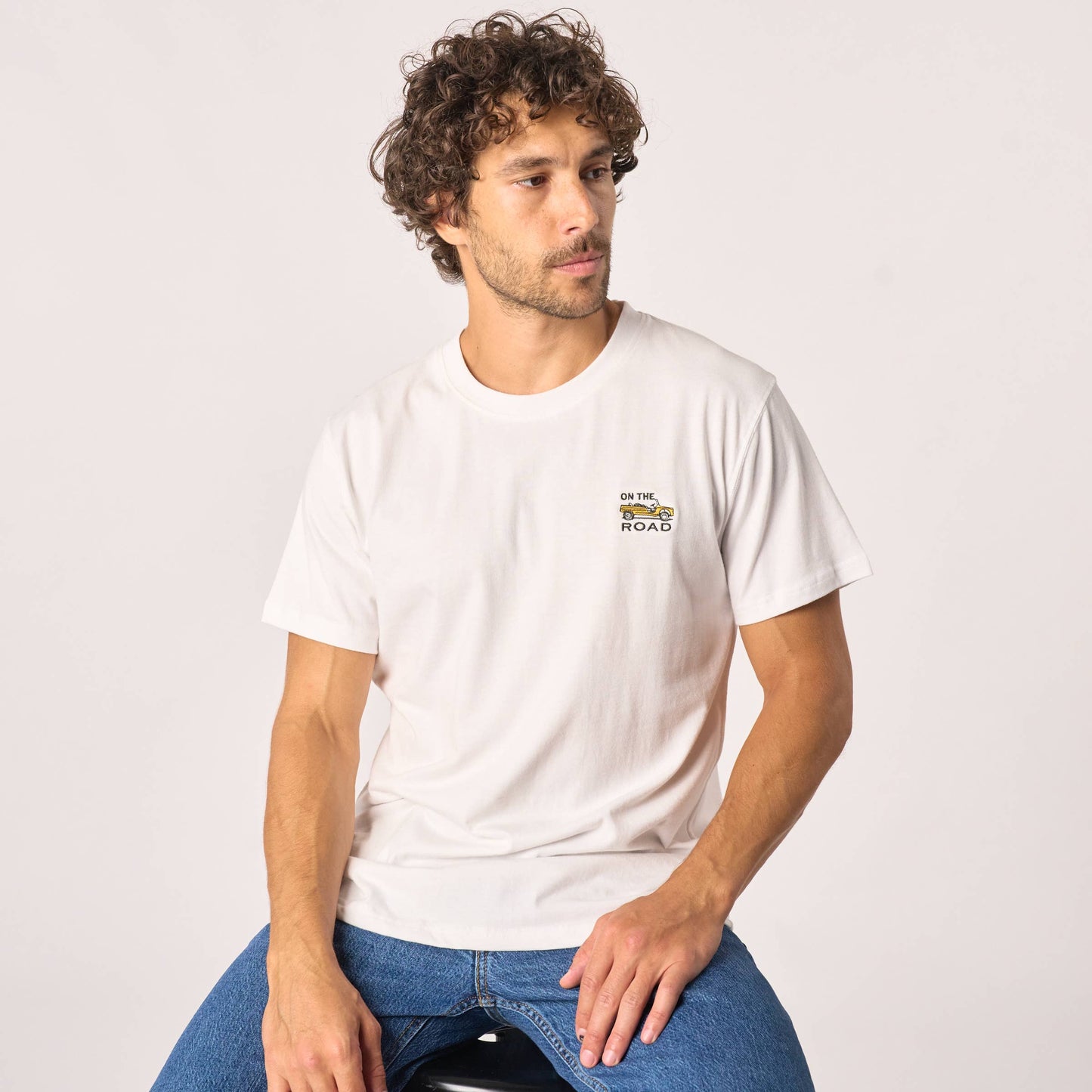 T-shirt Roadtrip in cotone biologico bianca