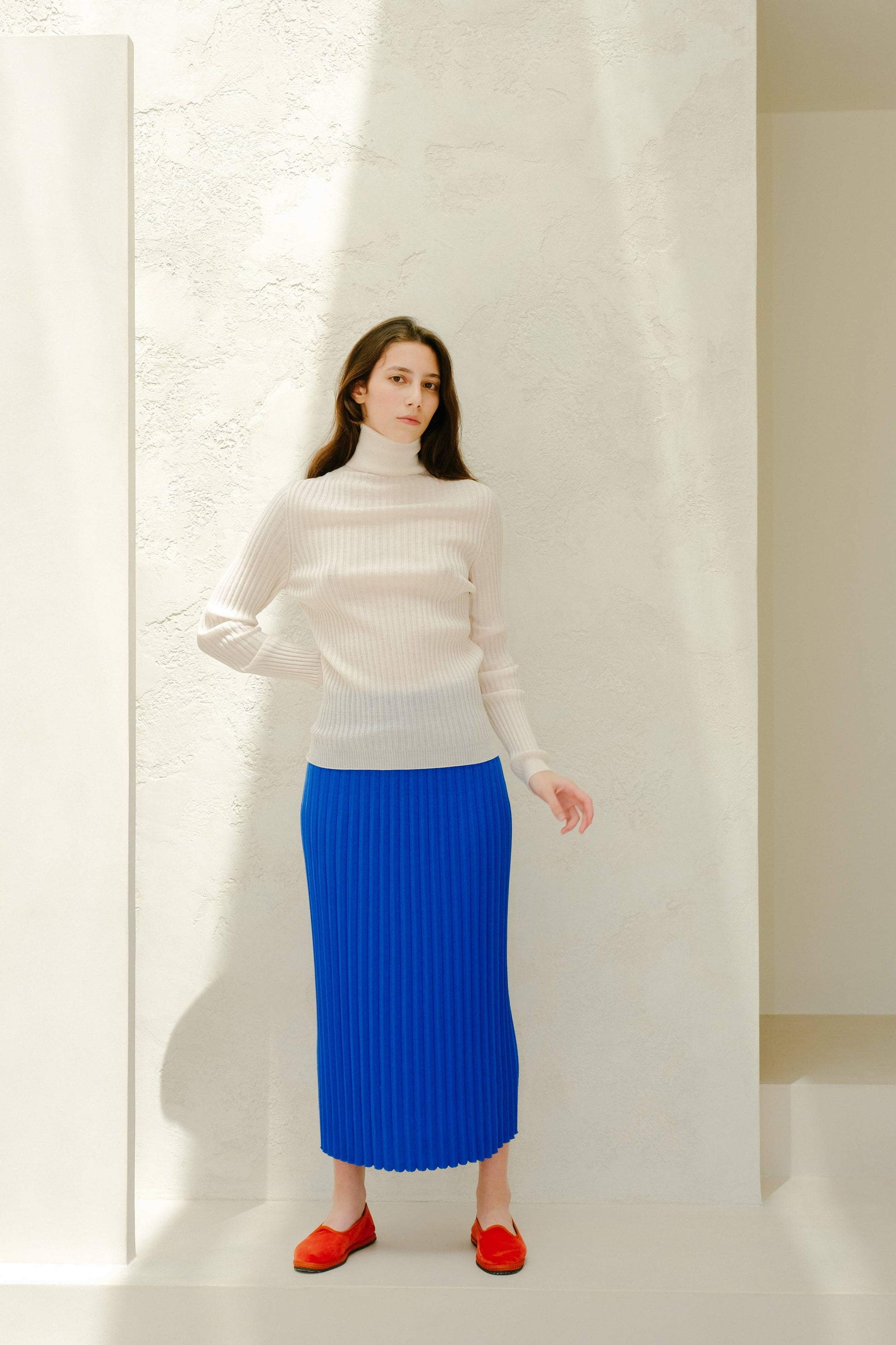 Dolcevita a coste in lana merino extra fine