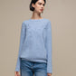 Maglione in maglia con applicazioni a foglia