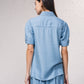 Camicia in denim a manica corta con bottoni